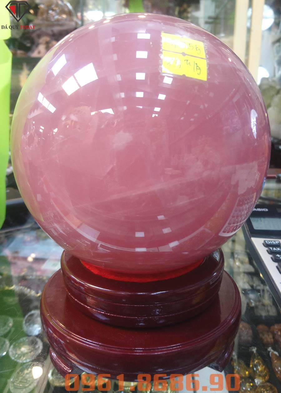Quả cầu đá thạch anh hồng 12kg