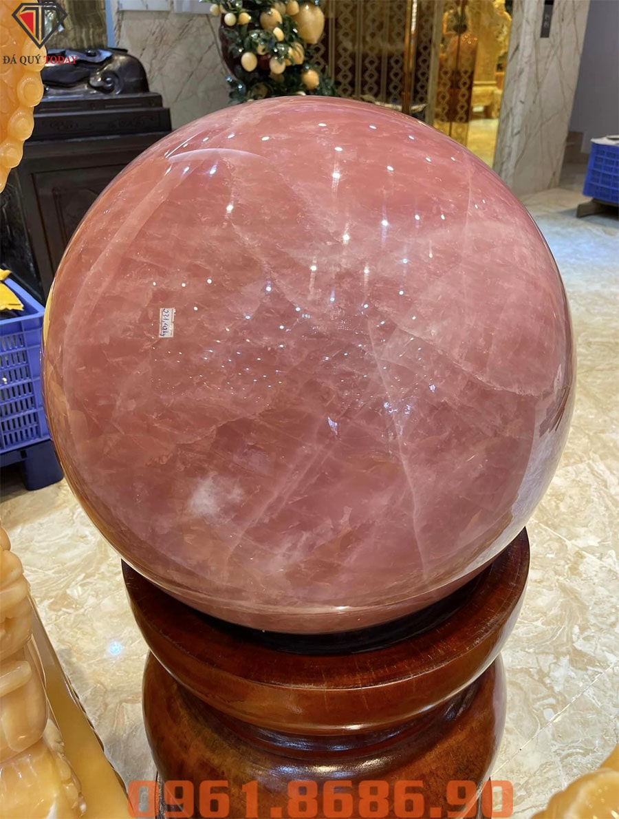Quả cầu đá thạch anh hồng 231.48kg