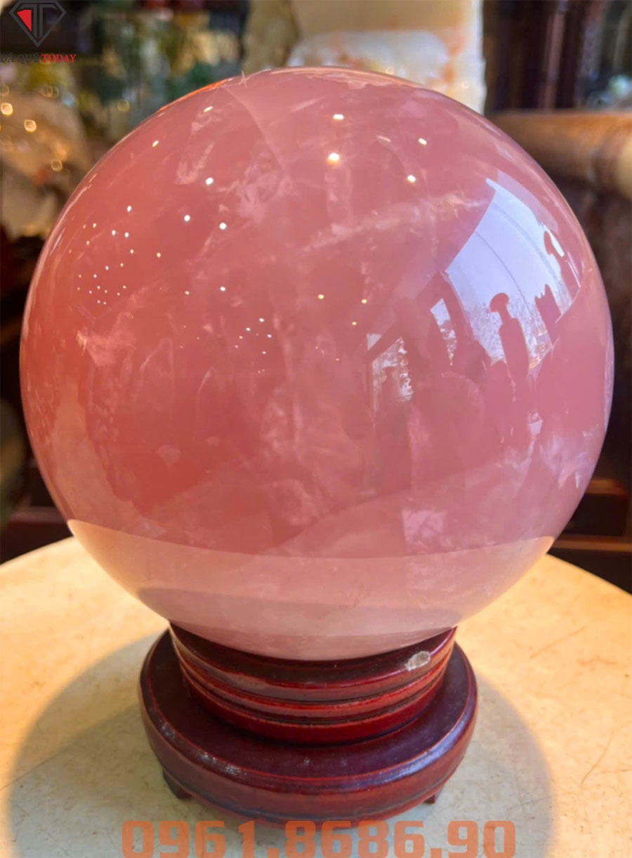 Quả cầu đá thạch anh hồng 6.56kg