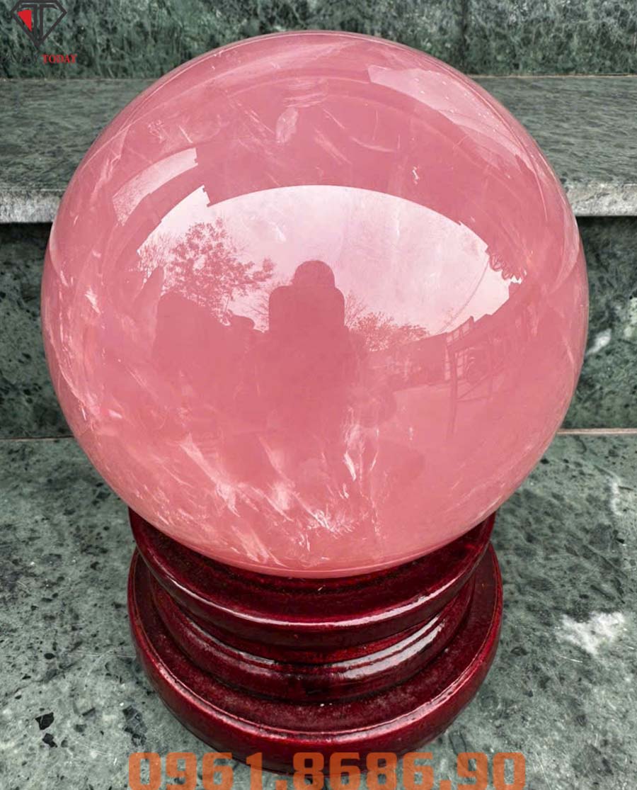 Quả cầu đá thạch anh hồng 6.59kg