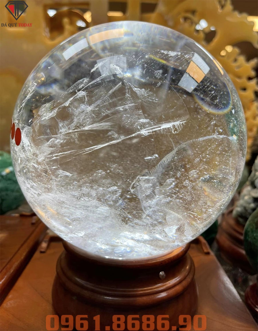 Quả cầu đá thạch anh trắng 12kg