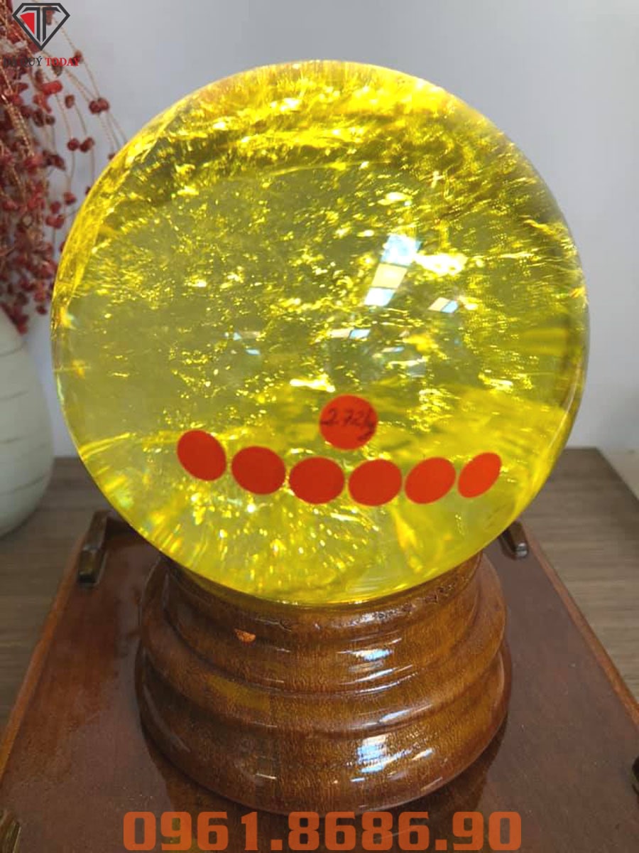 Quả cầu đá thạch anh vàng 2.72kg