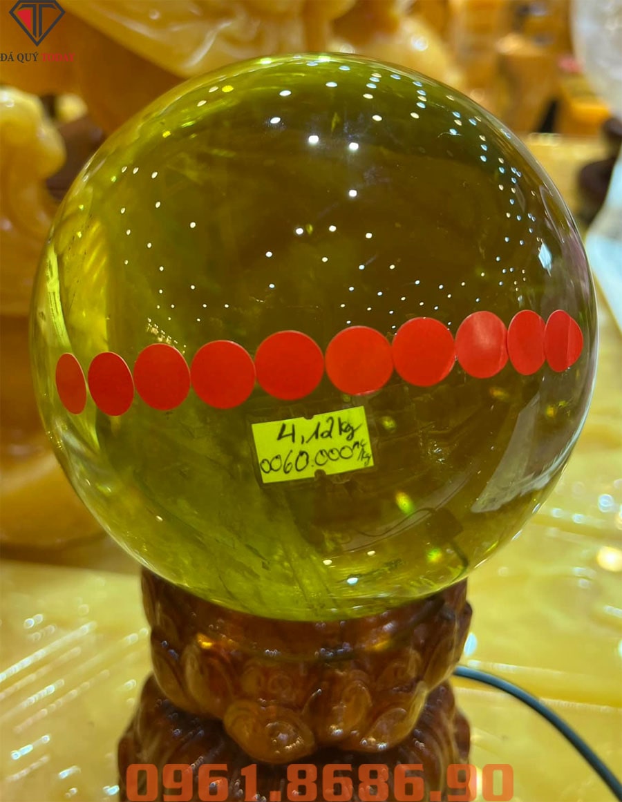 Quả cầu đá thạch anh vàng 4.12kg